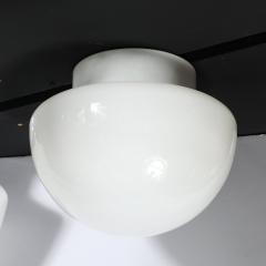  Lightolier Mid Century Reverse Dome Form Milk Glass Flush Mount Chandelier by Lightolier - 4347614