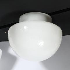  Lightolier Mid Century Reverse Dome Form Milk Glass Flush Mount Chandelier by Lightolier - 4347616