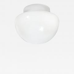  Lightolier Mid Century Reverse Dome Form Milk Glass Flush Mount Chandelier by Lightolier - 4351394