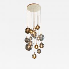  Lightolier Monumental Cascade Chandelier by Lightolier 16 Globes 1970s - 3854936