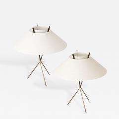  Lightolier Pair of Brass Tripod Base Lamps by Gerard Thurston for Lightolier - 182050