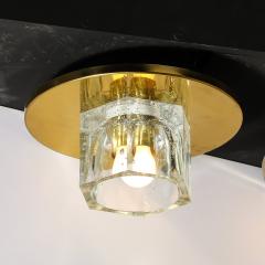  Lightolier Pair of Mid Century Hexagonal Shade Glass Flush Mount Chandelier by Lightolier - 3554008