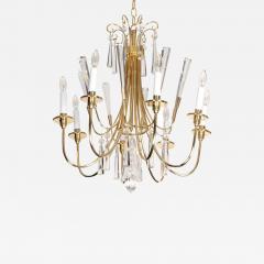  Lightolier Parzinger Style Brass and Crystal Chandelier - 2184549