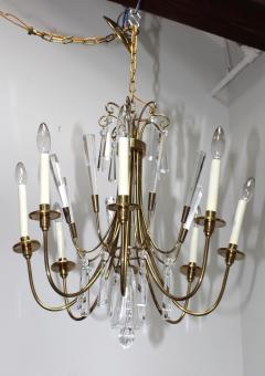  Lightolier Tommi Parzinger Style Brass And Crystal Chandelier - 1546614