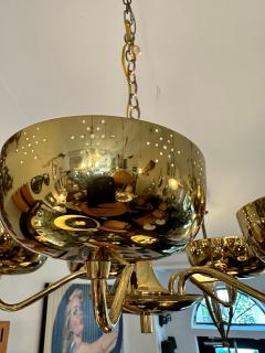  Lightolier Vintage Lightolier 5 Light Perforated Brass Chandelier - 4641462