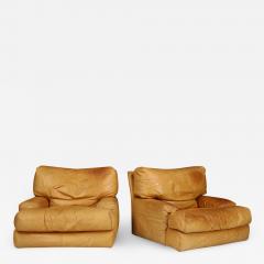  Ligne Roset Co 1970s Ligne Roset cognac leather lounge chair - 2983421