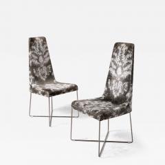  Ligne Roset Co Ligne Roset High Back Pair of Slipper Chairs by SODA Design in Jacquard Chenille - 3769353