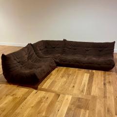  Ligne Roset Co Michel Ducaroy Ligne Roset Mid Century Modern Togo Sofa Set Brown Suede - 3771744