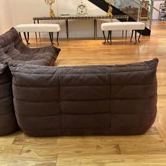  Ligne Roset Co Michel Ducaroy Ligne Roset Mid Century Modern Togo Sofa Set Brown Suede - 3771749