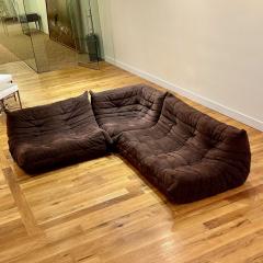  Ligne Roset Co Michel Ducaroy Ligne Roset Mid Century Modern Togo Sofa Set Brown Suede - 3771750