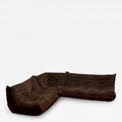  Ligne Roset Co Michel Ducaroy Ligne Roset Mid Century Modern Togo Sofa Set Brown Suede - 3771893