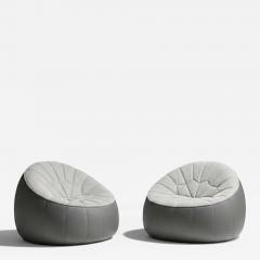  Ligne Roset Co Pair of Impeccable Ottoman Armchairs by No Duchaufour Lawrance for Ligne Roset - 4494917