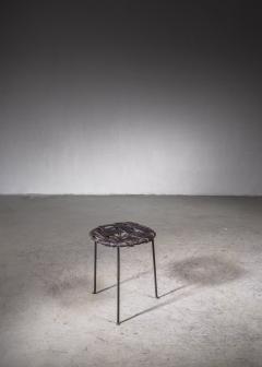  Lila Swift Donald Monell Wrought iron and woven leather stool by Lila Swift and Donald Monell - 2842876