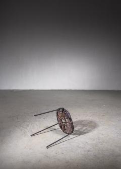  Lila Swift Donald Monell Wrought iron and woven leather stool by Lila Swift and Donald Monell - 2842877