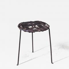  Lila Swift Donald Monell Wrought iron and woven leather stool by Lila Swift and Donald Monell - 2845885