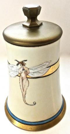  Limoges Art Nouveau Nude Decorated Lidded Porcelain Jar Limoges French Circa 1905 - 2715355