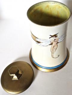  Limoges Art Nouveau Nude Decorated Lidded Porcelain Jar Limoges French Circa 1905 - 2715442