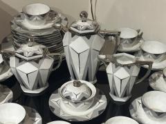  Limoges French Art Deco Black and White Limoges Tea Set for 12 Art Deco - 4312928