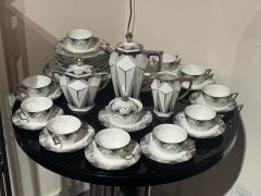  Limoges French Art Deco Black and White Limoges Tea Set for 12 Art Deco - 4312929