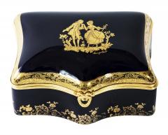  Limoges Large Porcelain Jewelry Box Decorated with 22 Karat Gold by Limoges Castel - 3112176