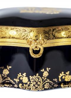  Limoges Large Porcelain Jewelry Box Decorated with 22 Karat Gold by Limoges Castel - 3112182