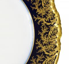  Limoges Pair of French Jean Pouyat for Limoges Plates in Cobalt Blue Gold Decor - 3135081