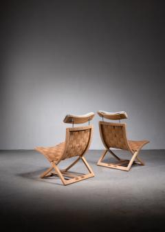 Lindau Lindekrantz Lindau Lindekrantz folding chairs with canvas webbing - 2415879
