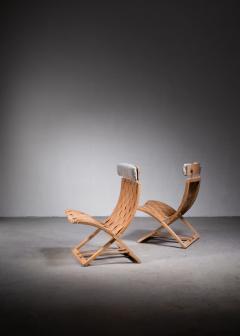  Lindau Lindekrantz Lindau Lindekrantz folding chairs with canvas webbing - 2415880