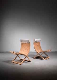  Lindau Lindekrantz Lindau Lindekrantz folding chairs with canvas webbing - 2415881