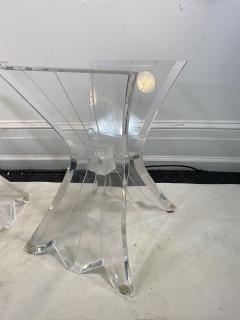  Lion in Frost HIGH END PAIR OF LION IN FROST LUCITE SIDE TABLES - 1347295