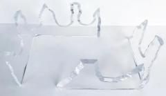  Lion in Frost Lion in Frost Lucite Coffee Table with Glass Top - 3507692