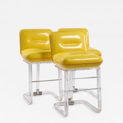  Lion in Frost Lion in Frost Mid Century Lucite Swivel Bar Stools Set of 3 - 4236567