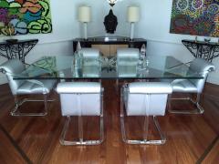  Lion in Frost Set of Six Signed Lucite and Chrome Chairs by Lion in Frost - 62938