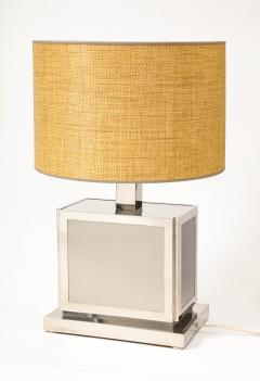  Liwan s Polished Steel Table Lamp with Rattan Shade by Liwans Rome - 3313609
