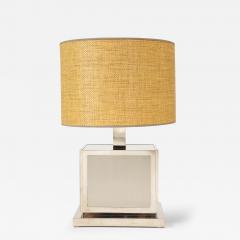  Liwan s Polished Steel Table Lamp with Rattan Shade by Liwans Rome - 3315961