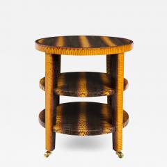  Lobel Originals Lobel Originals 3 Tiered Side Table in Exotic Snakeskin 2022 Signed  - 2451510