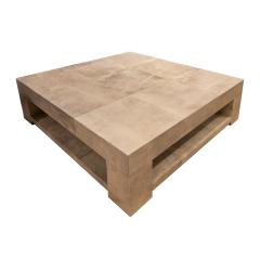  Lobel Originals Lobel Originals Custom 2 Tier Coffee Table in Lacquered Goatskin New - 2580690