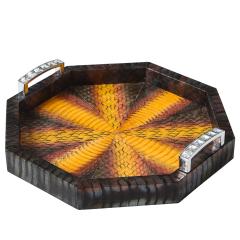  Lobel Originals Lobel Originals Dark Octagonal Tray in Multicolor Python with Rhinestone Accents - 3289019