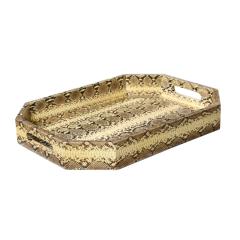  Lobel Originals Lobel Originals Octagonal Tray in Natural Python New - 2688063