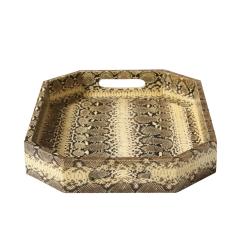  Lobel Originals Lobel Originals Octagonal Tray in Natural Python New - 2688067