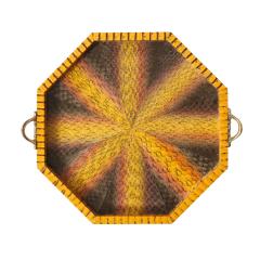  Lobel Originals Lobel Originals Octagonal Tray in Plum Gray and Sunflower Python New - 2688148