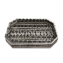  Lobel Originals Lobel Originals Pair of Octagonal Trays in Black and White Python 2024 Signed  - 3977739