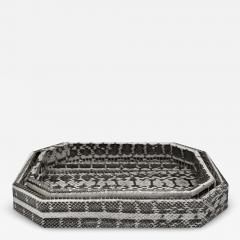  Lobel Originals Lobel Originals Pair of Octagonal Trays in Black and White Python 2024 Signed  - 3980826