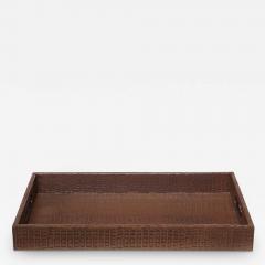  Lobel Originals Lobel Originals Rectangular Tray in Embossed Alligator Leather New - 2689369