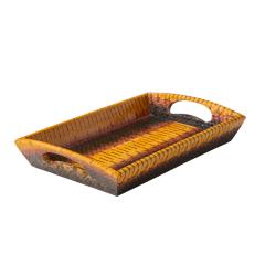  Lobel Originals Lobel Originals Rectangular Tray in Gray Plum and Sunflower Python New - 2691840