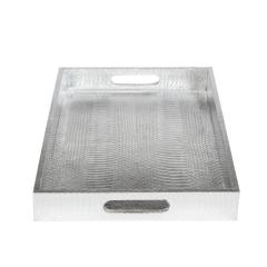  Lobel Originals Lobel Originals Tray in Silver Python New - 2687103