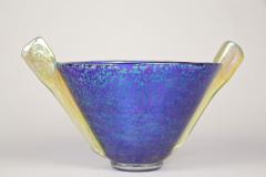  Loetz Blue Loetz Witwe Glass Bowl Decor Papillon Iriscident Bohemia circa 1936 - 4161547