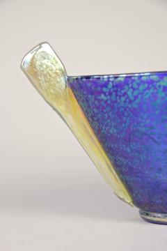  Loetz Blue Loetz Witwe Glass Bowl Decor Papillon Iriscident Bohemia circa 1936 - 4161549