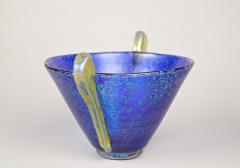  Loetz Blue Loetz Witwe Glass Bowl Decor Papillon Iriscident Bohemia circa 1936 - 4161550