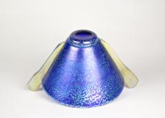  Loetz Blue Loetz Witwe Glass Bowl Decor Papillon Iriscident Bohemia circa 1936 - 4161558